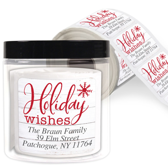 Holiday Wishes Square Address Labels